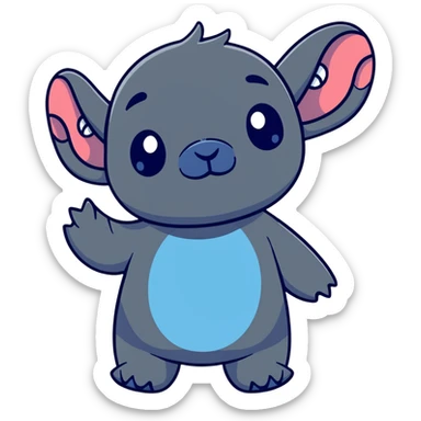 Stitch waving goodbye sticker