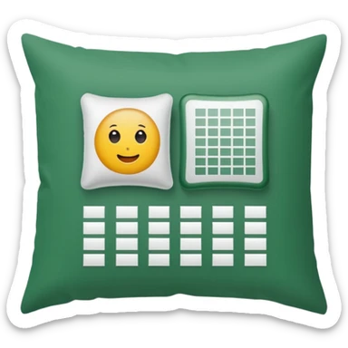 pillow with excel spreadsheet sticker