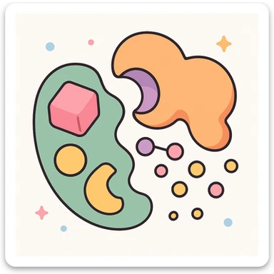 Ultra-detailed scientific illustration of enzyme digestion. Macro molecular view, clean white background, no text, no human figures or cartoon characters. Purely biological focus. sticker