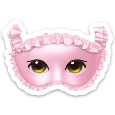 Light pink Frilly satin sleep mask no eyes sticker