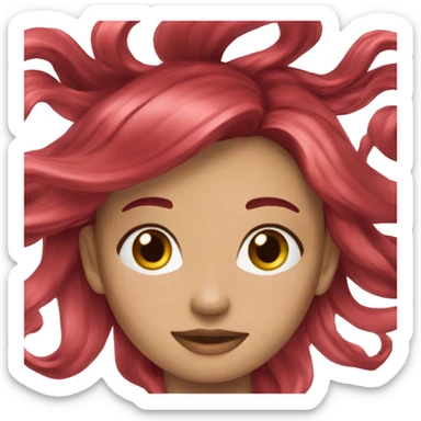 La sirenita cabello rojo sticker