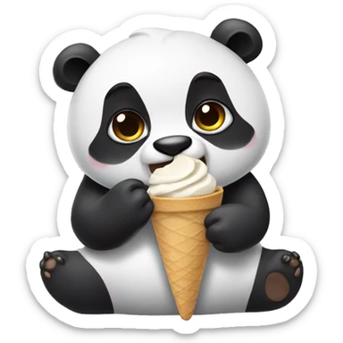 Panda eating ice cream sticker