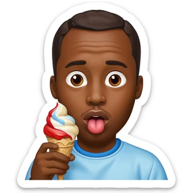 P. Diddy licking ice cream sticker