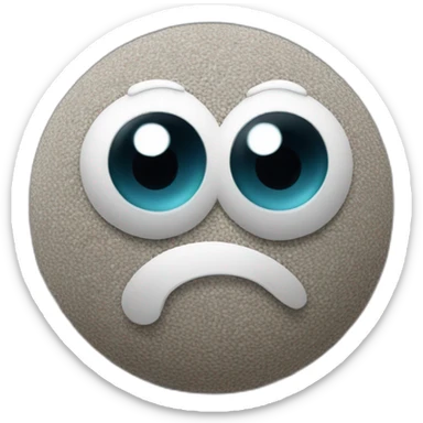 3d sphere with a cartoon gravel texture with big calm eyes sticker