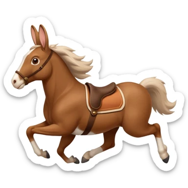 Exciting rabbit galloping horse sticker