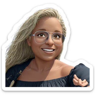 smiling girl by the ocean sticker