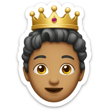 female face emoji with a lopsided crown sticker