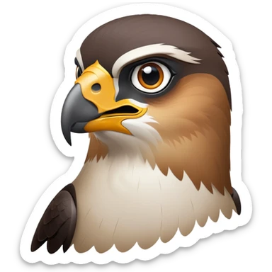 cinematic-noble-peregrin-falcon-portrait-emoji,-poised-and-majestic,-with-a-streamlined,-muscular-build,-a-sharply-hooked-beak,-and-intense,-piercing-eyes-that-exude-focus-and-speed,-simplified-yet-sharp-and-sophisticated-features sticker