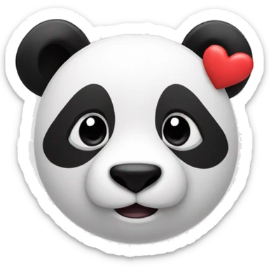 panda with hearts sticker