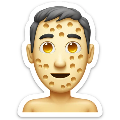 a man with holes in his body like swiss cheese sticker