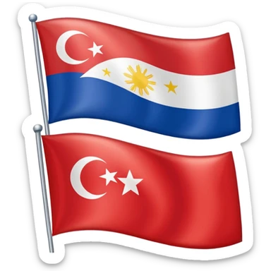 Emoji of half flag of philippines and turkey sticker