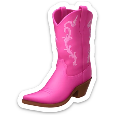 2 pink cowboy boots with details sticker