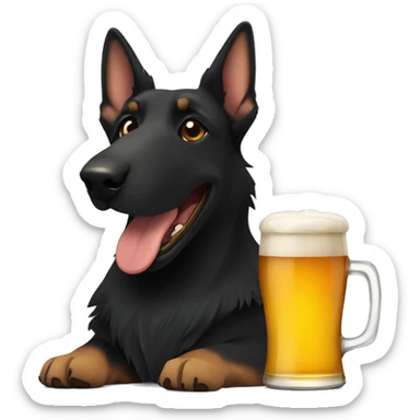 black german shepherd and dachshund with beer sticker