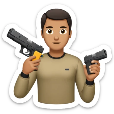 GUY HOLDING A GLOCK 19 GEN 5 sticker