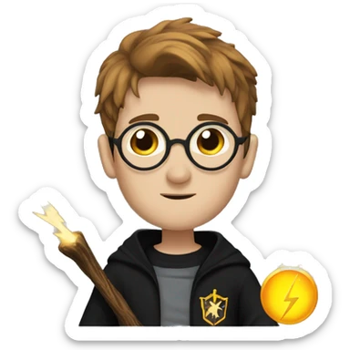 harry potter with lightning scar sticker