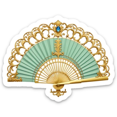 rococo regency fan sticker