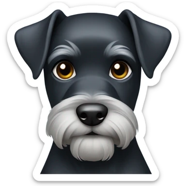 Black Mini schnauzer party color wearing blue collar sticker