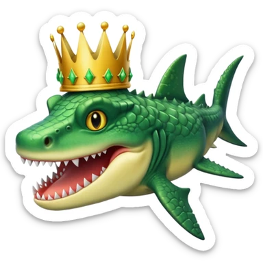 croc/shark combined with crown sticker