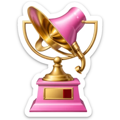 Pink Grammy trophy sticker
