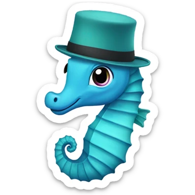 Seahorse with a hat sticker