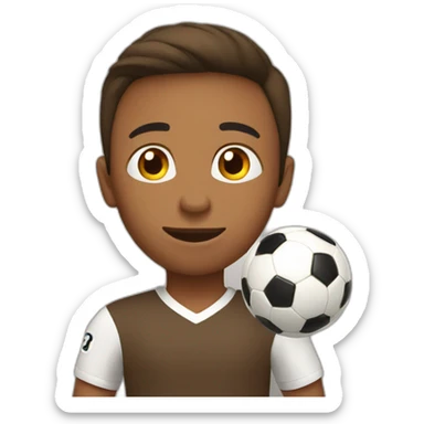 brown teen juggling soccer ball sticker