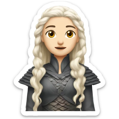 daenerys long hair dark eyes feminine scales sticker