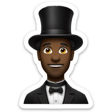 Black man with a tall top hat  sticker