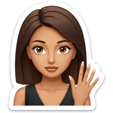 Baddie with lashes and nails sticker