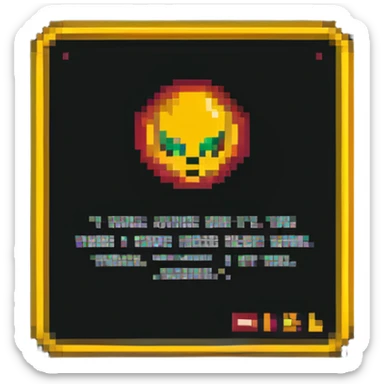 pixel art of a news website with a warning sign representing fake news sticker