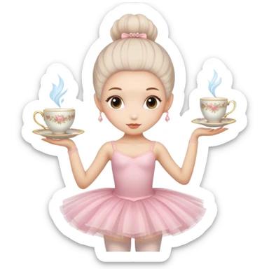 Ballerina con cabeza de taza sticker