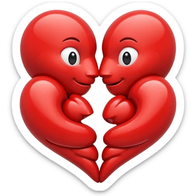 Deux coeur qui se font un calin  sticker