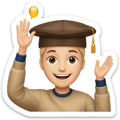 corso terminato vittoria solo cappello in aria sticker