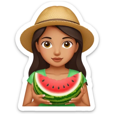 girl with a watermelon  sticker