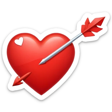 Corazon con flecha de cupido sticker