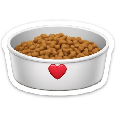 pet food bowl with a heart sticker