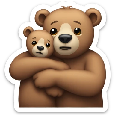 Bears hugging  sticker