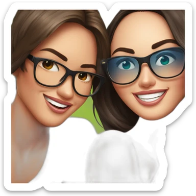 Megan Fox sonriente con lentes y hijo sticker