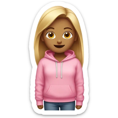Girl wearing a pink sweatshirt  sticker