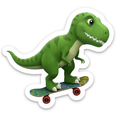 Dinosaur on a skateboard sticker