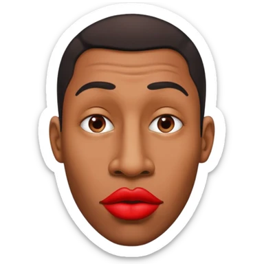 Black man with giant red lips and huge nose sticker