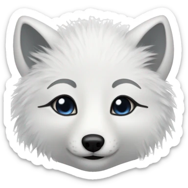 Arctic fox with long eyelashes  sticker