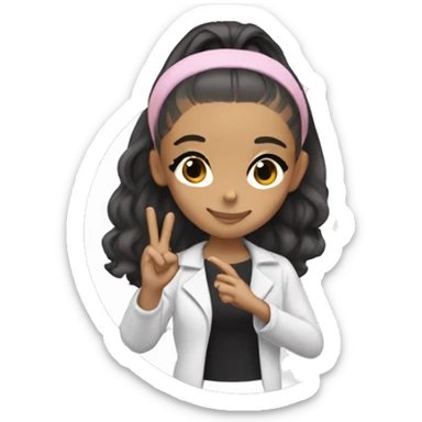 Ariana Grande holding up a peace sign  sticker