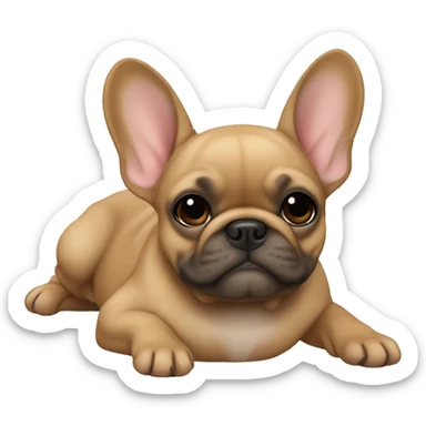 Fawn frenchie laying sticker