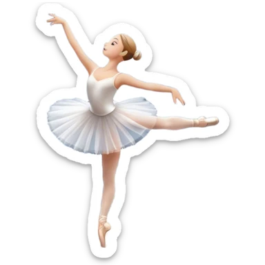 Emoji of Ballet: Bolshoy Theater stage with silhouette of a ballerina in an elegant pose, surrounded by spotlight and stage lights. The icon should convey the grace and beauty of ballet, with focus on the dancer and the dramatic lighting. Transparent background. sticker