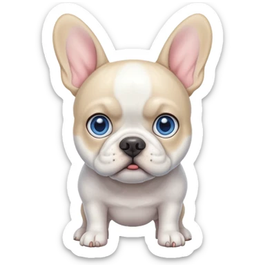 White French bulldog with blue eyes sticker