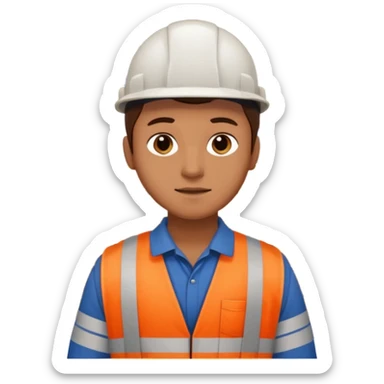 Worker with pallet in port area, import. sticker