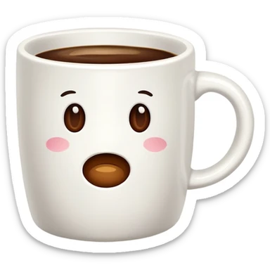 complete white mug with coffee inside sticker