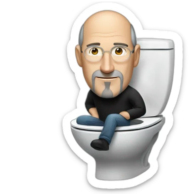 Steve jobs on toilete sticker