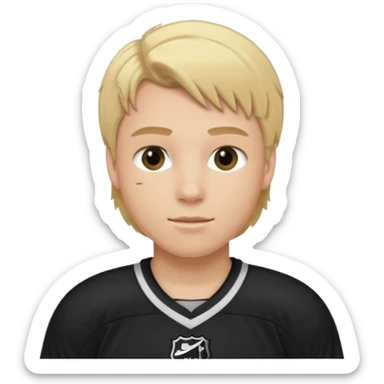 hockey player blonde hair black outfit sticker