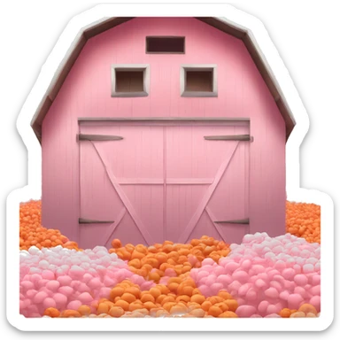 White pink and orange barn sticker